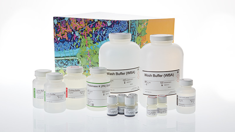 Maxwell® HT Fecal Microbiome DNA Kit product image showing the contents of the A6040 kit.